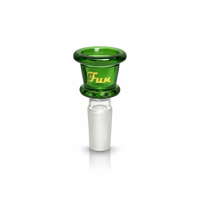 Fortune | Gold Logo 14mm Heavy Duty Glass Bowl Piece Bowl · Popper Fortune Green