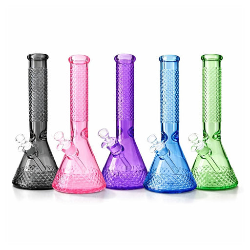12.5” Diamond Beaker Bong – 7mm Thick Glass w/ Gift Box Glass Bong Super Supplys Inc