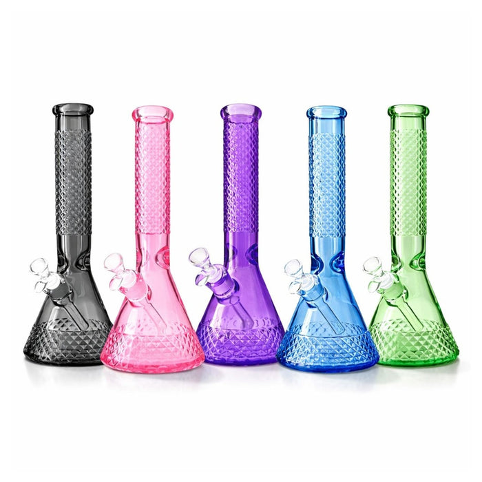 12.5” Diamond Beaker Bong – 7mm Thick Glass w/ Gift Box Glass Bong Super Supplys Inc