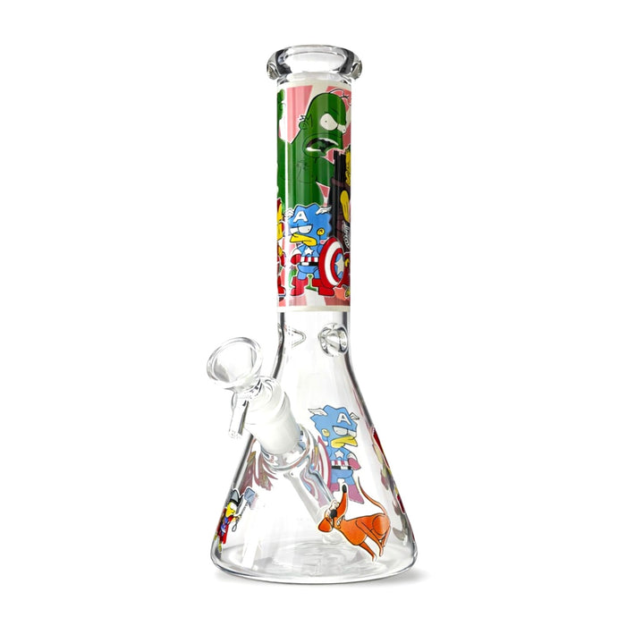 Chaos Collage 10” Graphic Beaker Bong Glass Bong Super Supplys Inc Hero Mash