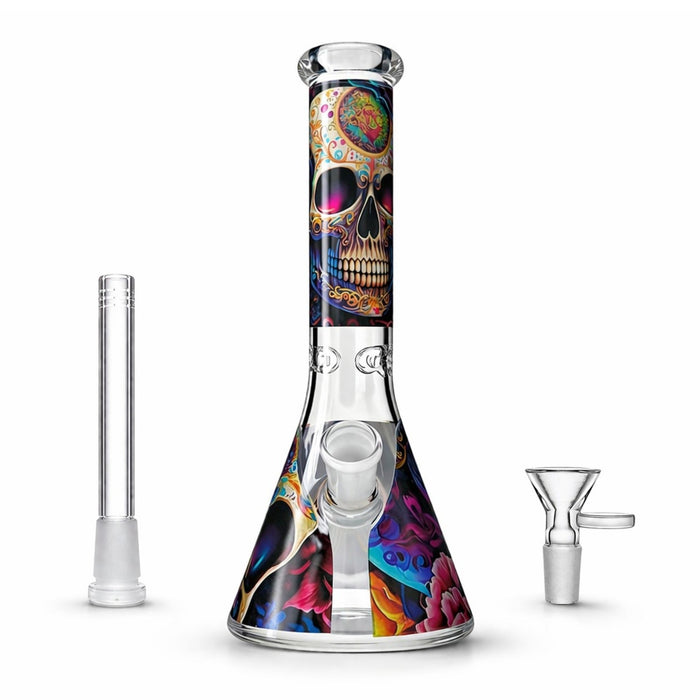 Vibe Series 10” Graphic Beaker Bong Glass Bong Super Supplys Inc