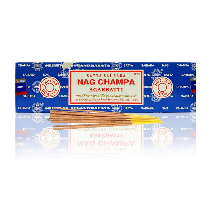 Satya | Nag Champa Incense Sticks – 100g 7.8" Box of 6 Incense SunGlow