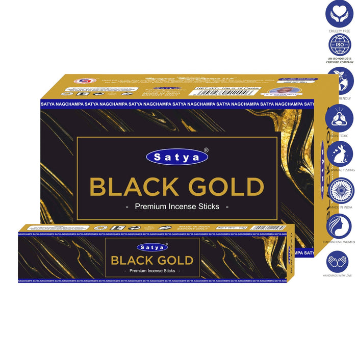 Satya | Incense Sticks 15g Incense SunGlow Black Gold Premium