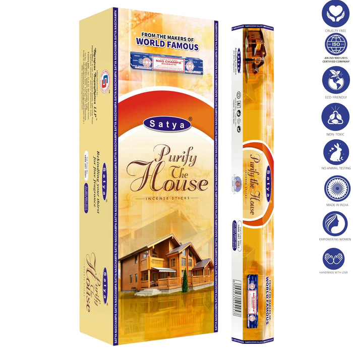 Satya | Hexagonal Incense Sticks – 9" Incense SunGlow Purify The House