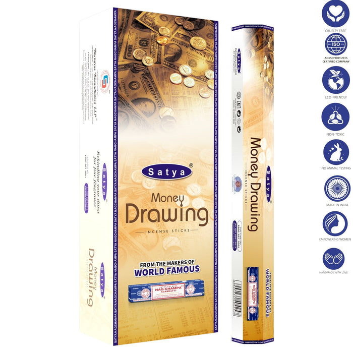 Satya | Hexagonal Incense Sticks – 9" Incense SunGlow Money Drawing