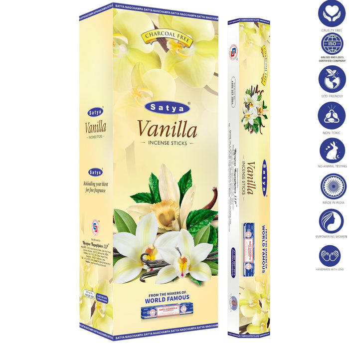 Satya | Hexagonal Incense Sticks – 9" Incense SunGlow Vanilla