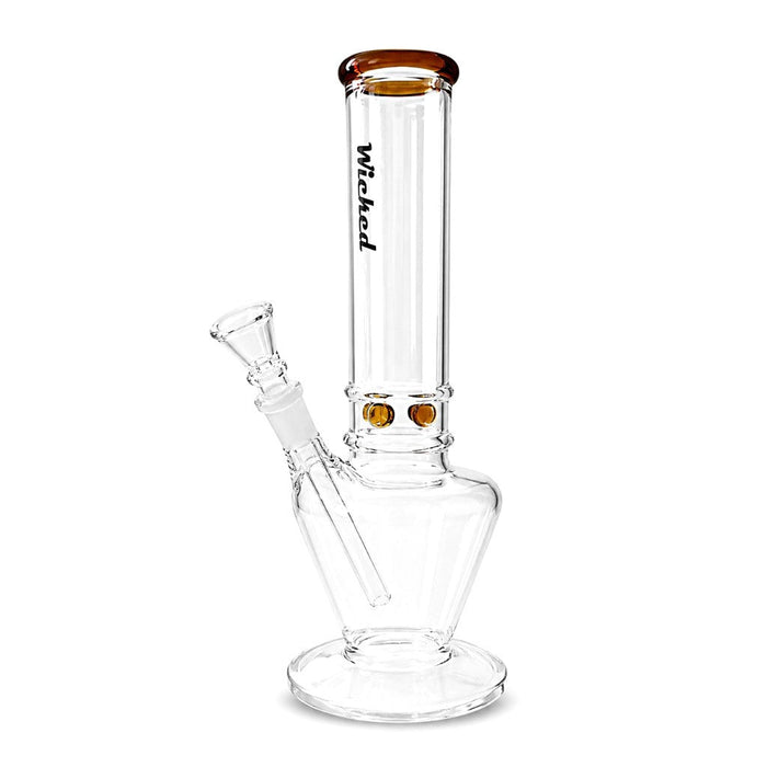 Wicked | 10" 4mm Glass Beaker Bong-4 Colours Assorted Glass Bong Super Supplys Inc Brown