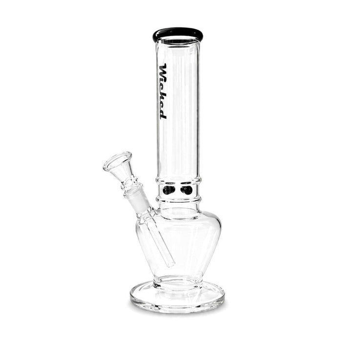 Wicked | 10" 4mm Glass Beaker Bong-4 Colours Assorted Glass Bong Super Supplys Inc Black