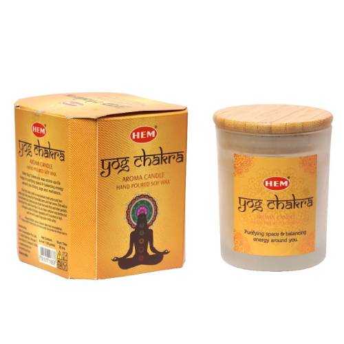 HEM | Scented Yog Chakra Jar Wax Candle – 4.4 Oz / 125G Candle SunGlow