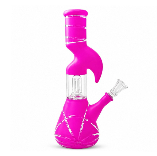 10" Splashguard Zong Glass Perc- 8 Assorted Colours Glass Bong Super Supplys Inc Pink