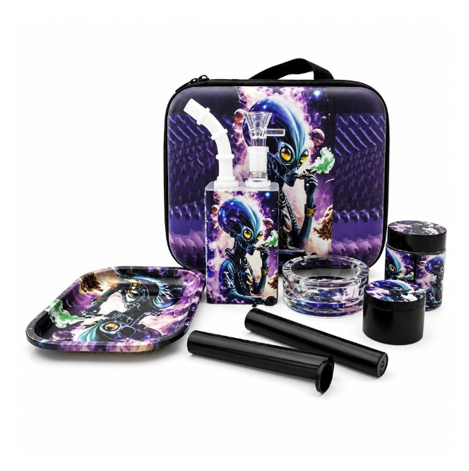 Cosmic Pulse 7.5” Juicy Box Bong Travel Kit Bundle Super Supplys Inc