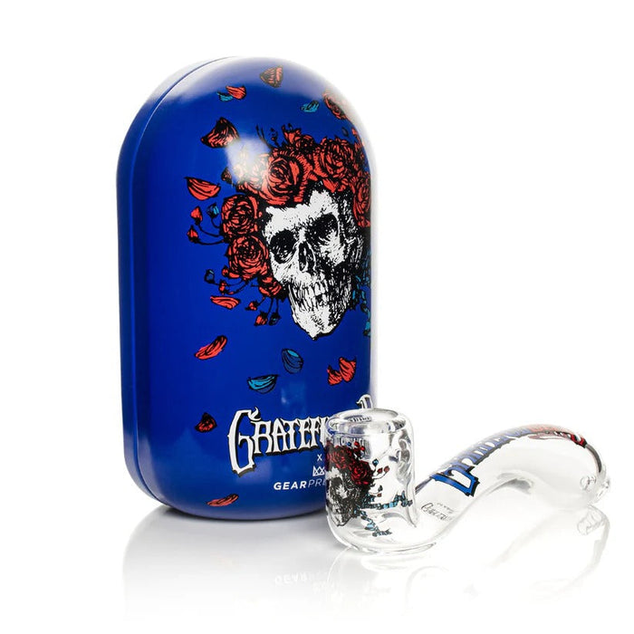Grateful Dead x GEAR Premium® | 5.5" Bertha Sherlock Hand Pipe In Collectible Tin Glass Pipe West Coast Gifts