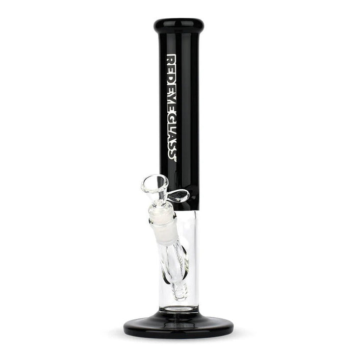 Red Eye Glass® | 11.5" Tall Black Frontside Straight Tube Glass Bong West Coast Gifts