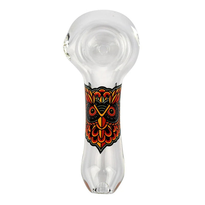 Bongjour!™ | 3.75" Clear Hand Pipe w/Decal (Assorted Decal 8 Pack) Glass Pipe West Coast Gifts