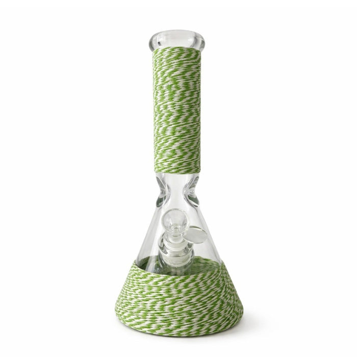 Braided Grip 12.5” 7mm Beaker Bong Glass Bong Super Supplys Inc Green