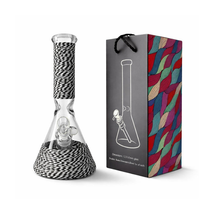 Braided Grip 12.5” 7mm Beaker Bong Glass Bong Super Supplys Inc