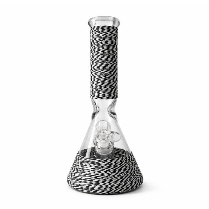 Braided Grip 12.5” 7mm Beaker Bong Glass Bong Super Supplys Inc Black