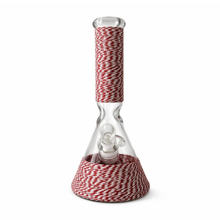 Braided Grip 12.5” 7mm Beaker Bong Glass Bong Super Supplys Inc Red