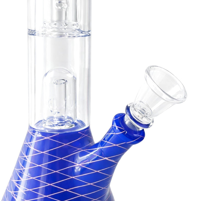 12” Dual Chamber Showerhead Perc Beaker Bong – Assorted Colors Glass Bong Super Supplys Inc