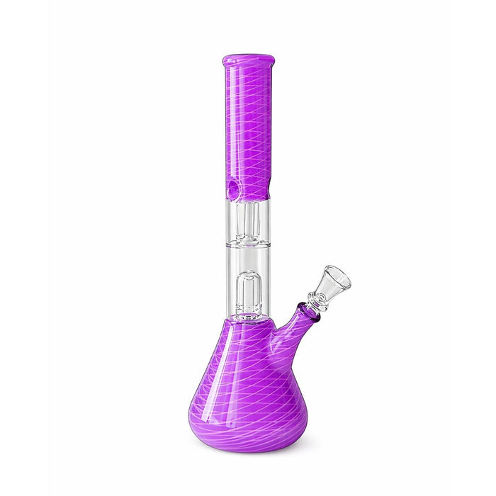 12” Dual Chamber Showerhead Perc Beaker Bong – Assorted Colors Glass Bong Super Supplys Inc
