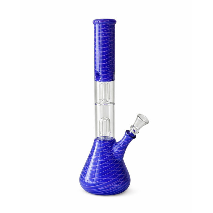 12” Dual Chamber Showerhead Perc Beaker Bong – Assorted Colors Glass Bong Super Supplys Inc Purple