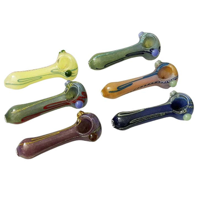 4-1/2 Multi-Color Spoon Glass Pipe-2CT Glass Pipe Super Supplys Inc