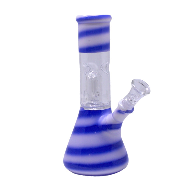 8" Ribbed Beaker Glass Bong Glass Bong Maple Craft Inc Blue