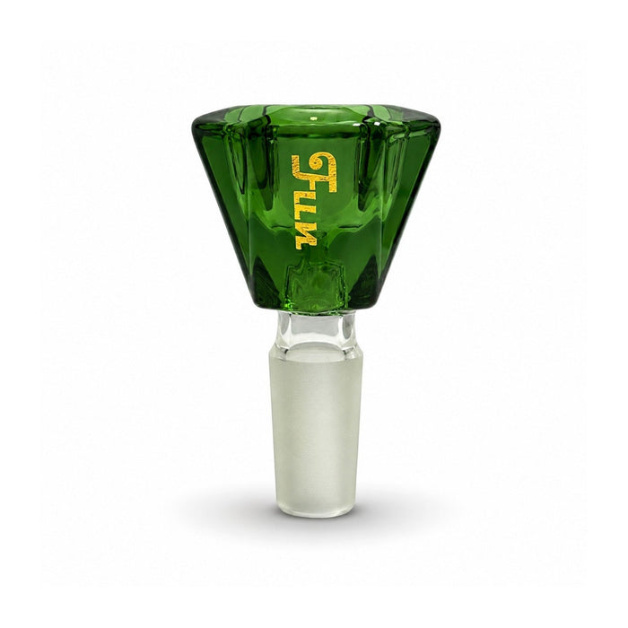 Fortune | 14mm Faceted Diamond Bowl Piece Bowl · Popper Fortune Green