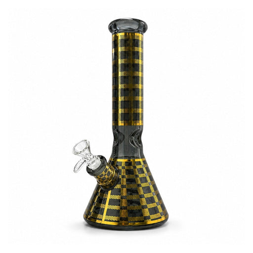 12.5" Plaid Beaker Bong with Gift Box Glass Bong Super Supplys Inc Black