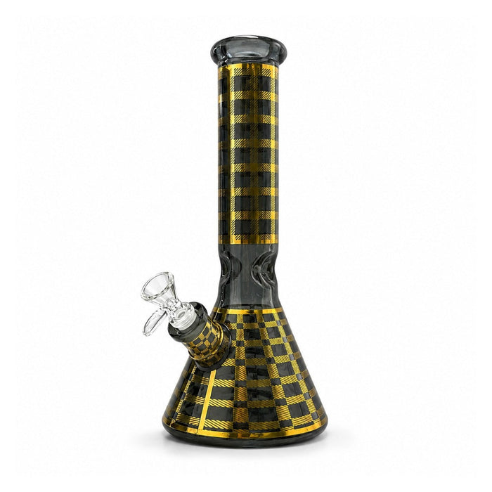 12.5" Plaid Beaker Bong with Gift Box Glass Bong Super Supplys Inc Black