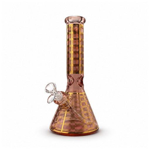 12.5" Plaid Beaker Bong with Gift Box Glass Bong Super Supplys Inc Pink