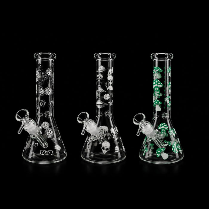 10" Glow-in-the-Dark Beaker Bong Glass Bong Super Supplys Inc