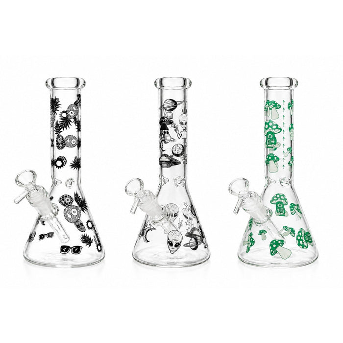 10" Glow-in-the-Dark Beaker Bong Glass Bong Super Supplys Inc