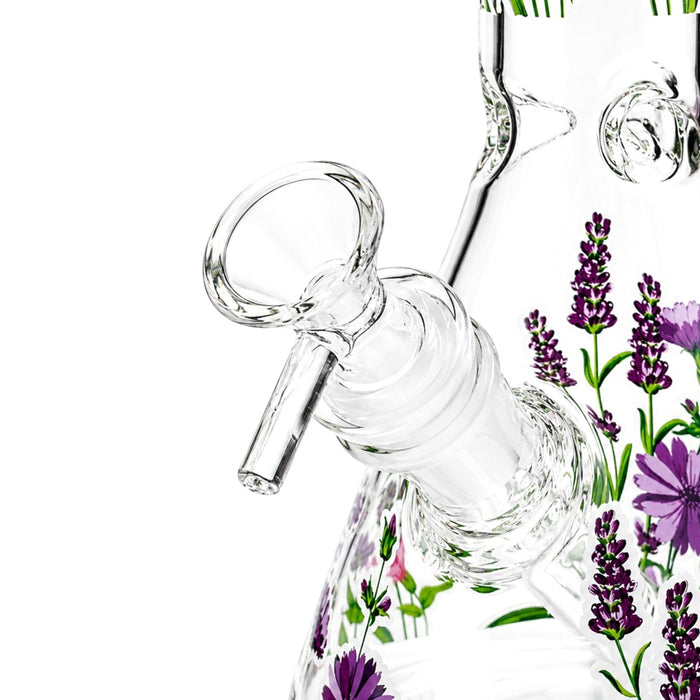 10" Glow-in-the-Dark Floral Beaker Bong Glass Bong Super Supplys Inc