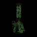 10" Glow-in-the-Dark Floral Beaker Bong Glass Bong Super Supplys Inc