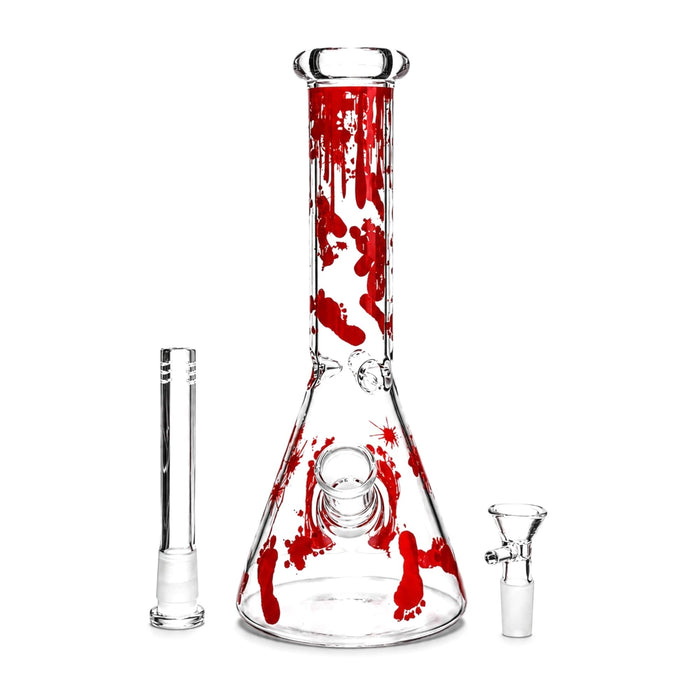 10" Blood Splatter Beaker Bong Glass Bong Super Supplys Inc