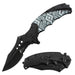 TheBoneEdge 8.5" All Black 3D Printed Onlay Handle Folding Knife With Belt Cutter Clip (14205) Folding Knife The MST Default Title