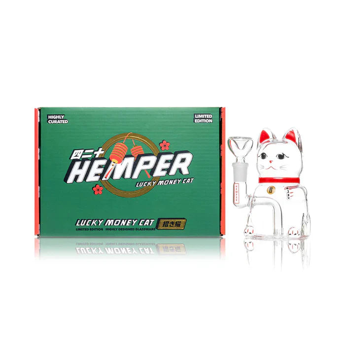 Hemper | 5" Lucky Money Cat Bong [PP5294LG] Glass Bong Smoking Cat Distribution