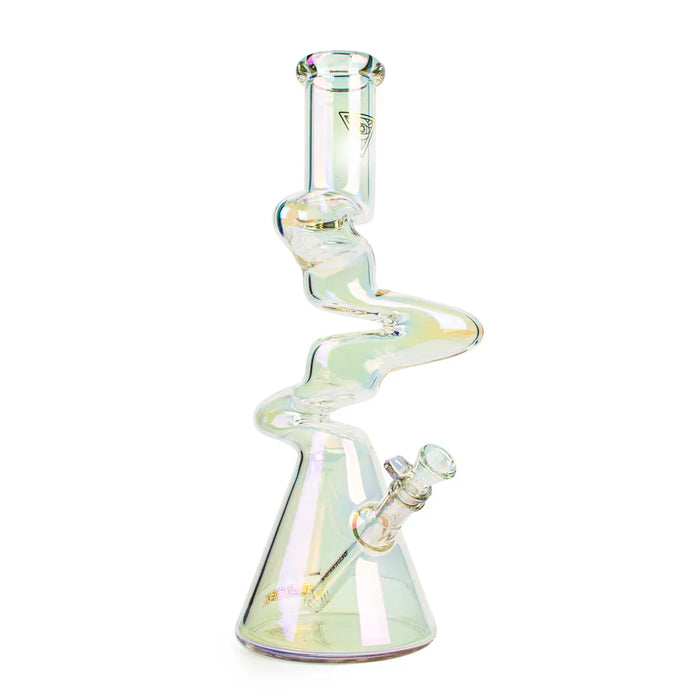 Red Eye Glass® | 16" Terminator 3-Arm Zag Water Pipe [K3132] Glass Bong Smoking Cat Distribution Metallic Rainbow