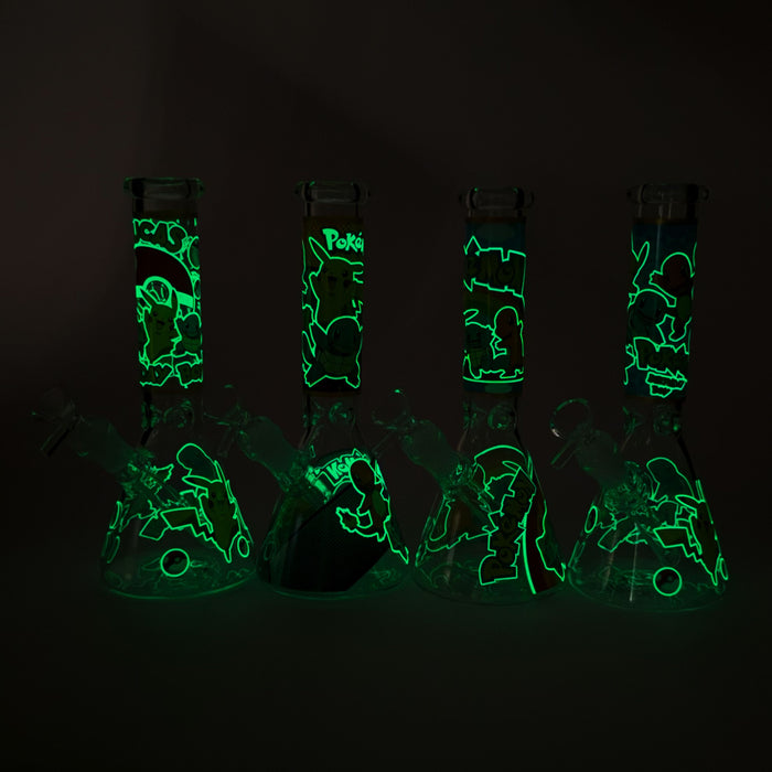 10" 5mm Glass Beaker Bong with Cartoon Design Glass Bong 777 Smoke