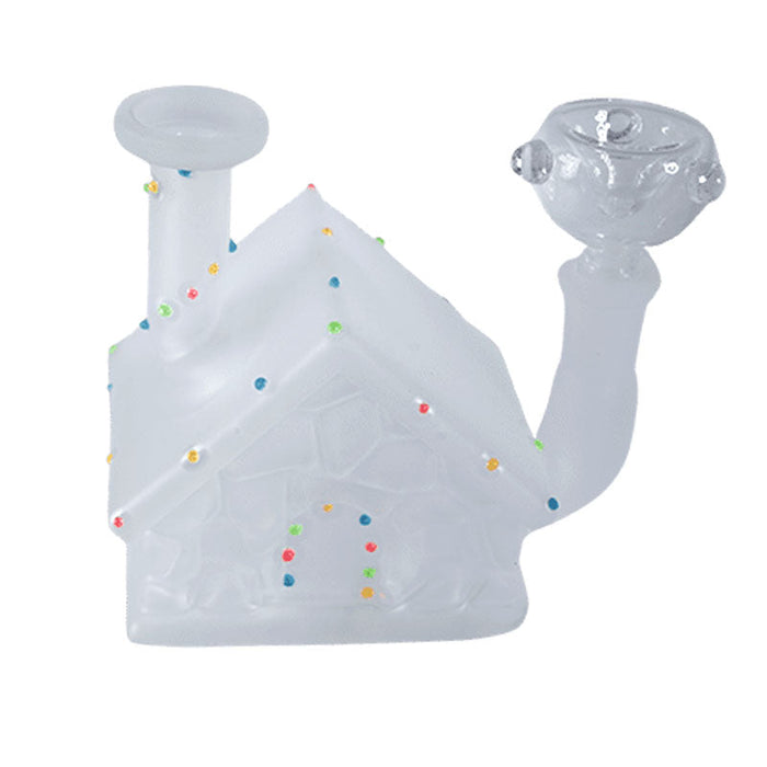 Little White House with Colorful Luminous Dots Water Bong [SMKZ159] Glass Bong Canadian Distributor