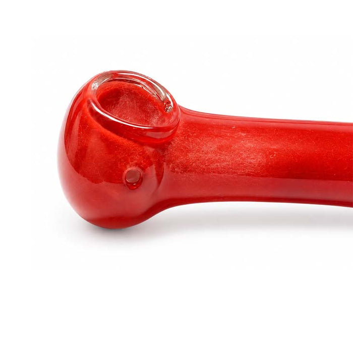 4.5" Classic Glass Spoon Pipe-Red Glass Pipe Super Supplys Inc