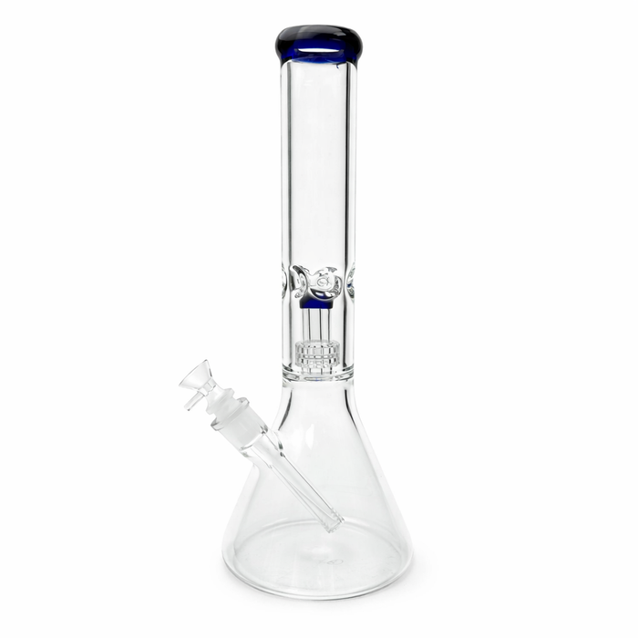 16" Color-Accented Glass Water Bong with Percolator