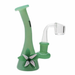 BoroSci | 5.5" Bent Neck Flower Mini Beaker with Banger Glass Rig Glass Rig Maq Distributors Jade Green