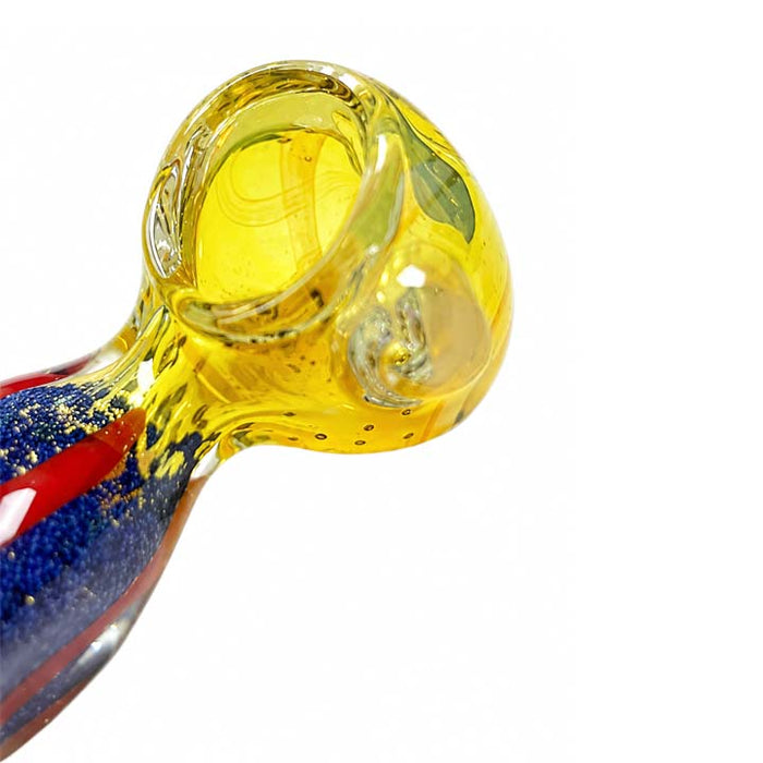 4.5" Striped Fumed Glass Hand Pipe Glass Pipe Super Supplys Inc