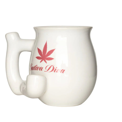 West Coast Gifts™ | Sativa Diva – Ceramic Mug Pipe [C311] Mug Pipe Smoking Cat Distribution