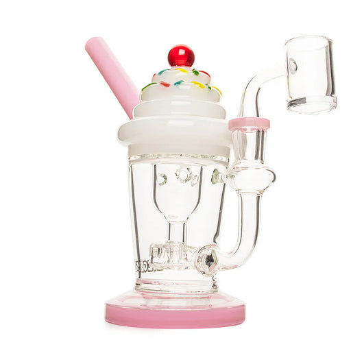 Red Eye Glass® | 8" Milkshake Incycler Rig Glass Rig Smoking Cat Distribution Pink Slime
