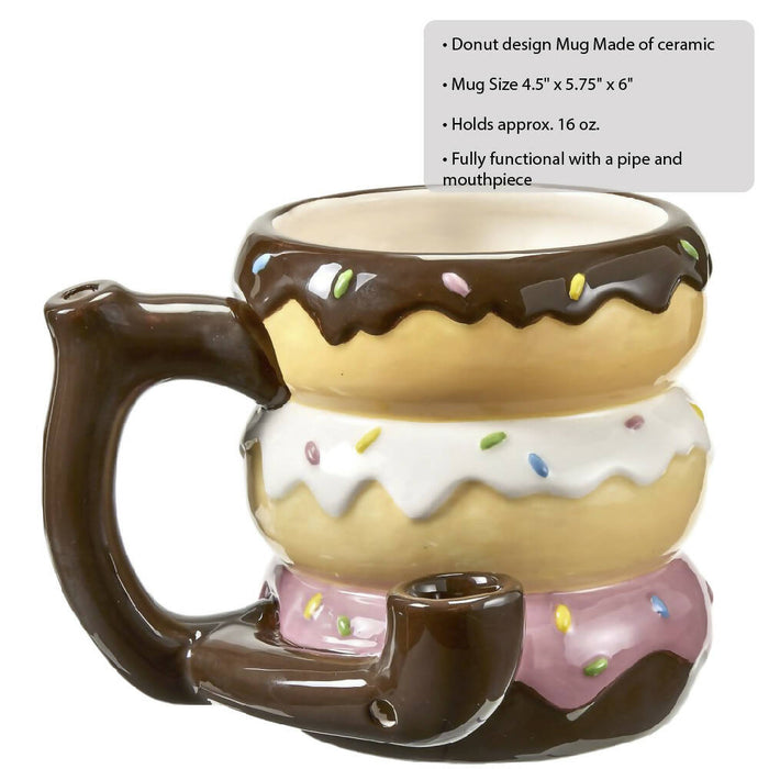 Donut mug - pipe - novelty mug
