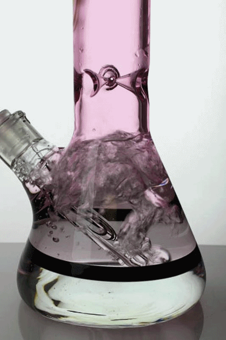 18 inches genie 9 mm color-tube and clear-bottom beaker water bong Beaker Bong ONE