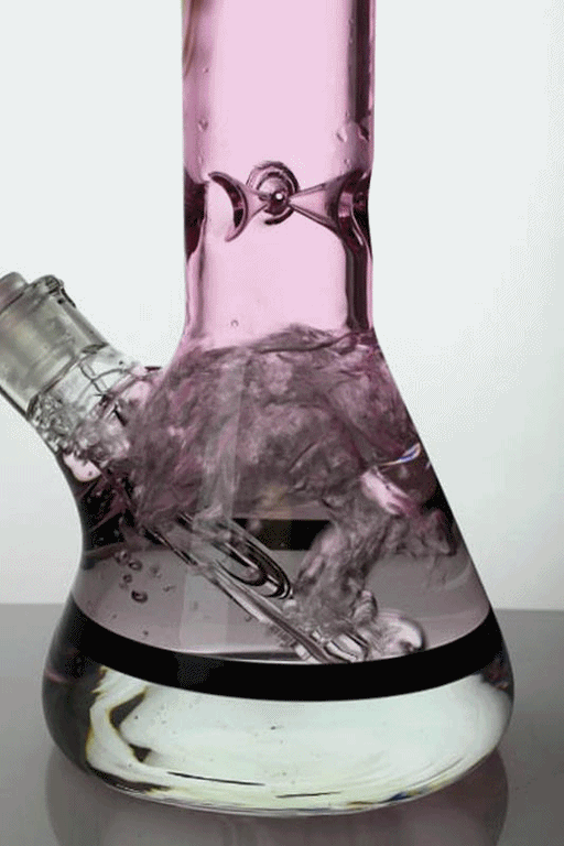 18 inches genie 9 mm color-tube and clear-bottom beaker water bong Beaker Bong ONE